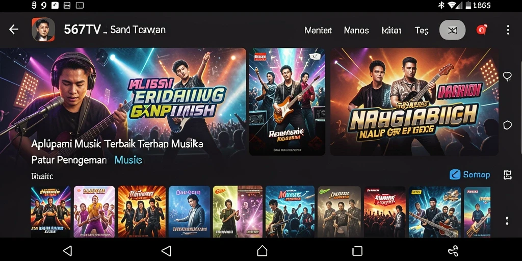 Tampilan gameplay 567TV dengan berbagai pilihan musik