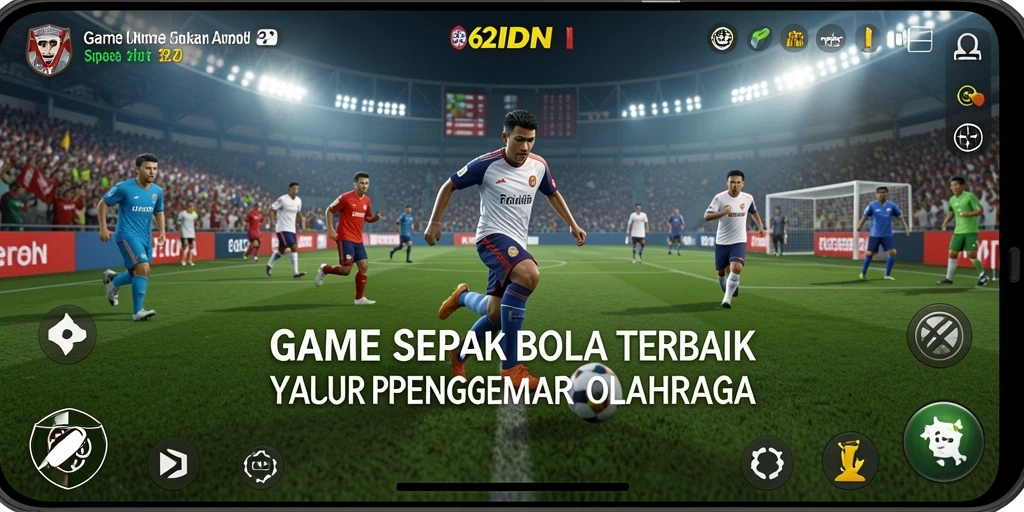 Tampilan gameplay sepak bola yang mendebarkan dan menarik.