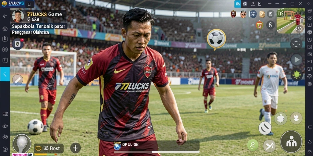 Tampilan gameplay <strong>77LUCKS</strong> yang realistis dan seru.