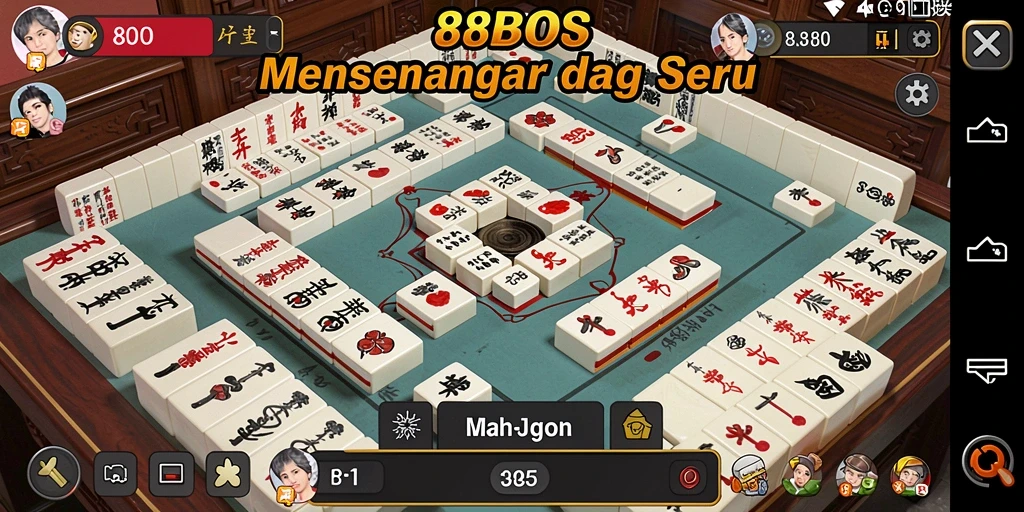Tampilan gameplay menarik dari 88BOS dengan desain Mahjong yang cantik.