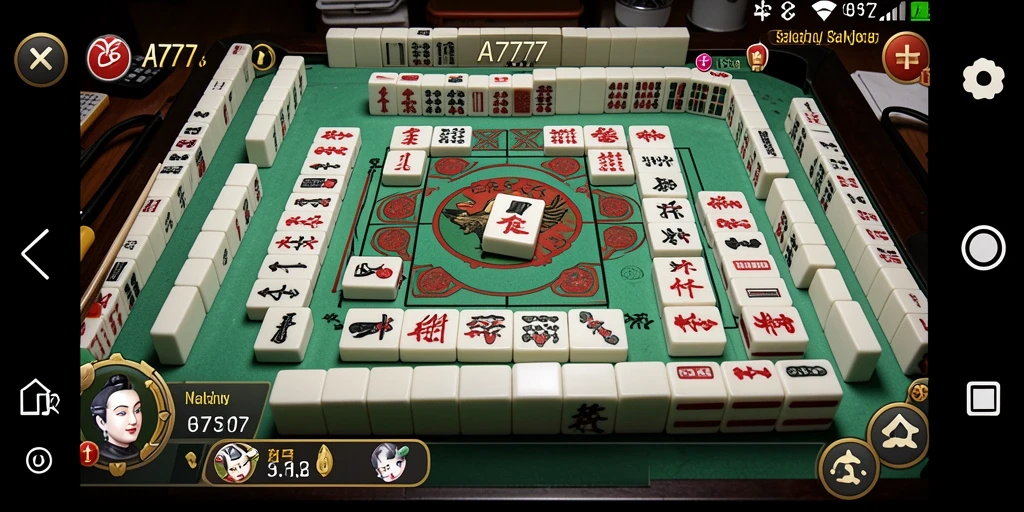 Tampilan gameplay seru A7777 dengan elemen Mahjong klasik.