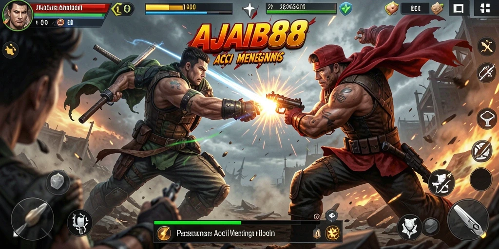 Tampilan gameplay AJAIB88 yang intens dan menarik saat bertarung.