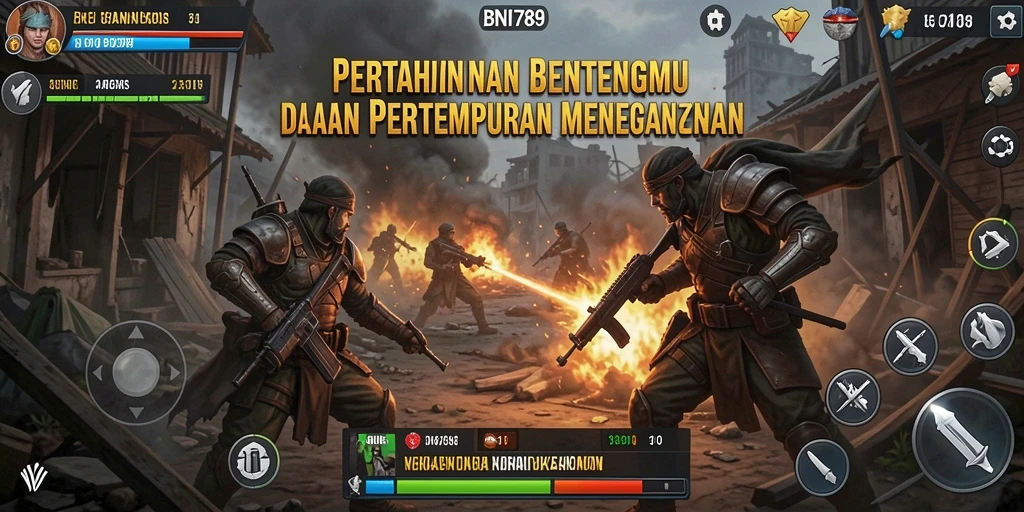Gameplay menegangkan dalam BNI789 saat melindungi benteng dari serangan.