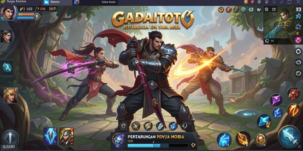 Tampilan epik pertempuran karakter dalam GADAITOTO yang menegangkan.