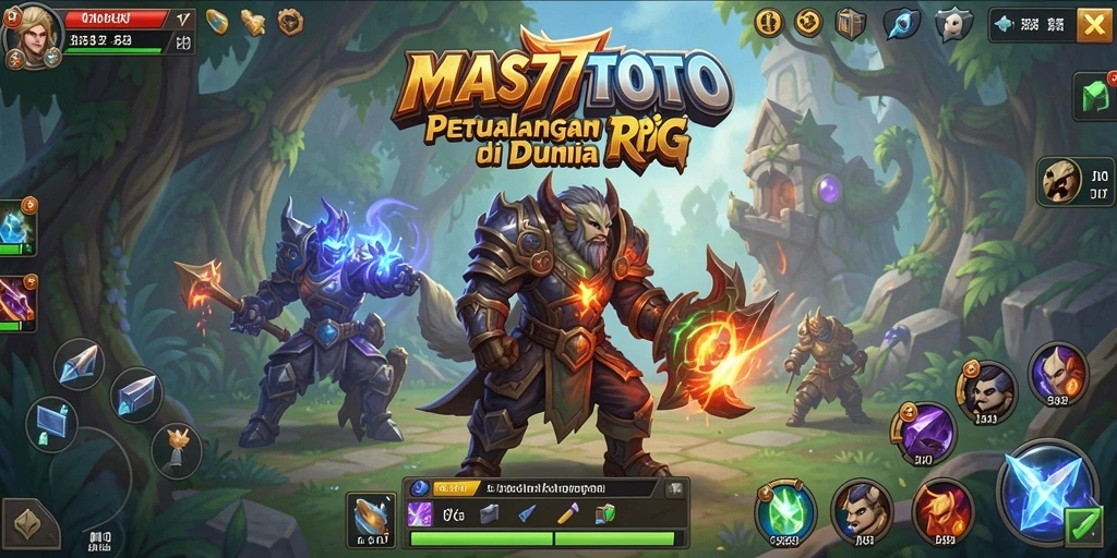 Tampilan gameplay MAS77TOTO yang menampilkan aksi petualangan RPG.