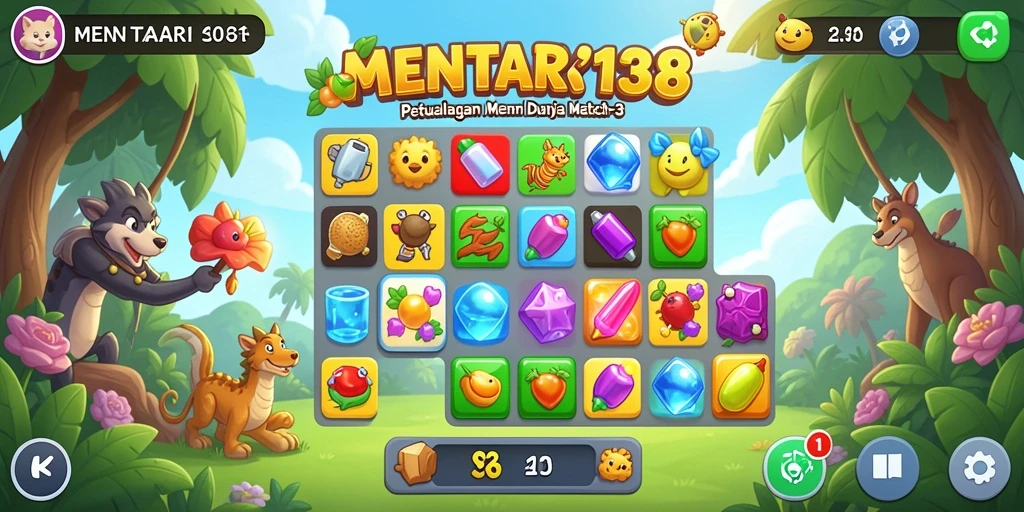Tampilan gameplay MENTARI138 yang penuh warna dan interaktif.
