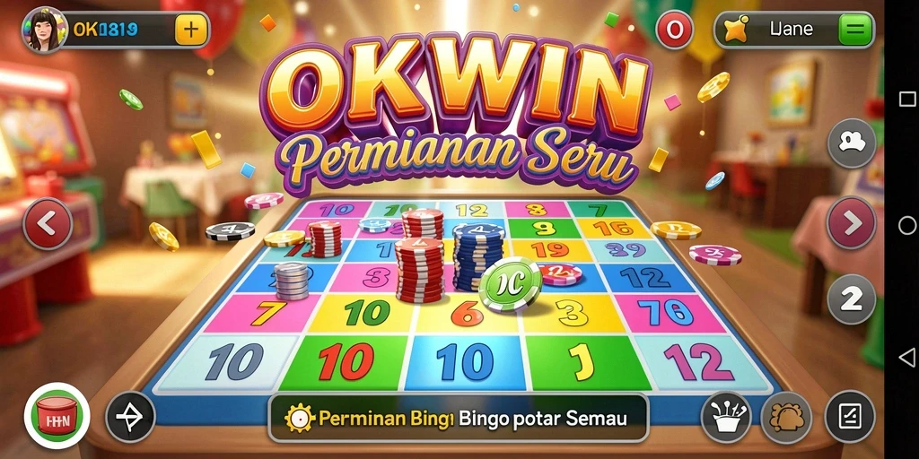 Screenshot gameplay OKWIN yang menampilkan suasana permainan Bingo yang seru.