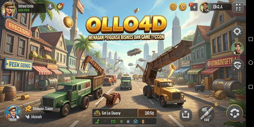 Tampilan layar utama OLLO4D menampilkan strategi bisnis yang menantang.