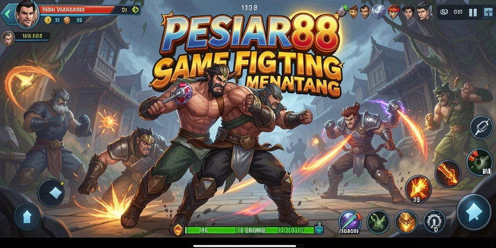 Tampilan gameplay PESIAR88 dengan aksi pertarungan yang intens.