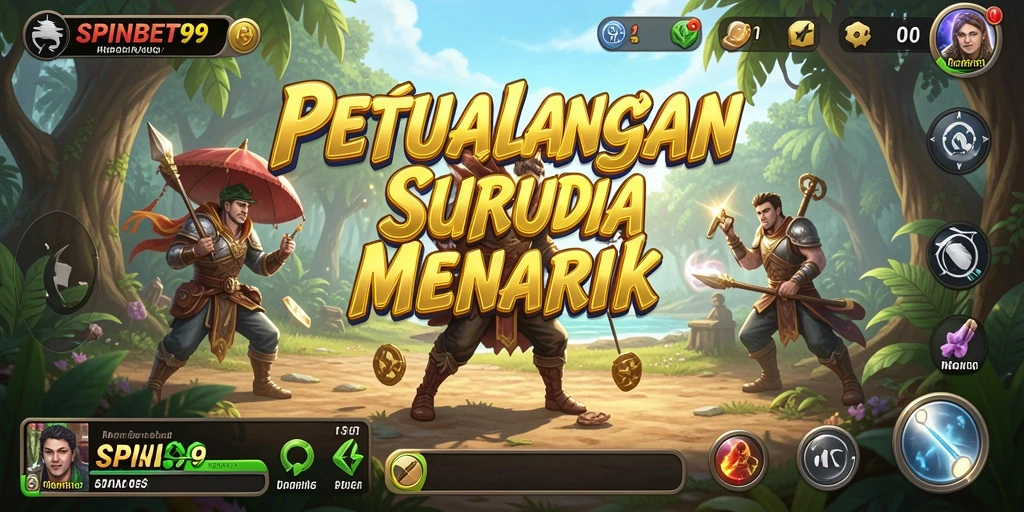 Screenshot gameplay SPINBET99 yang menunjukkan petualangan seru.