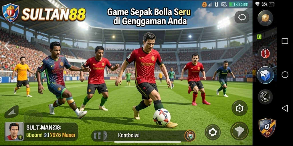 Tangkapan layar SULTAN88 menampilkan gameplay sepak bola yang mendebarkan.